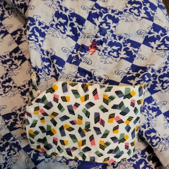Robert Graham Button Front Shirt 2XL Blue White Multi Preppy - Picture 5 of 12